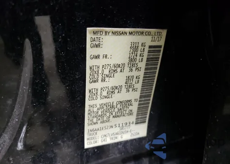 2018 Nissan Titan Sv из США, поврежденный, VIN 1N6AA1E52JN511934